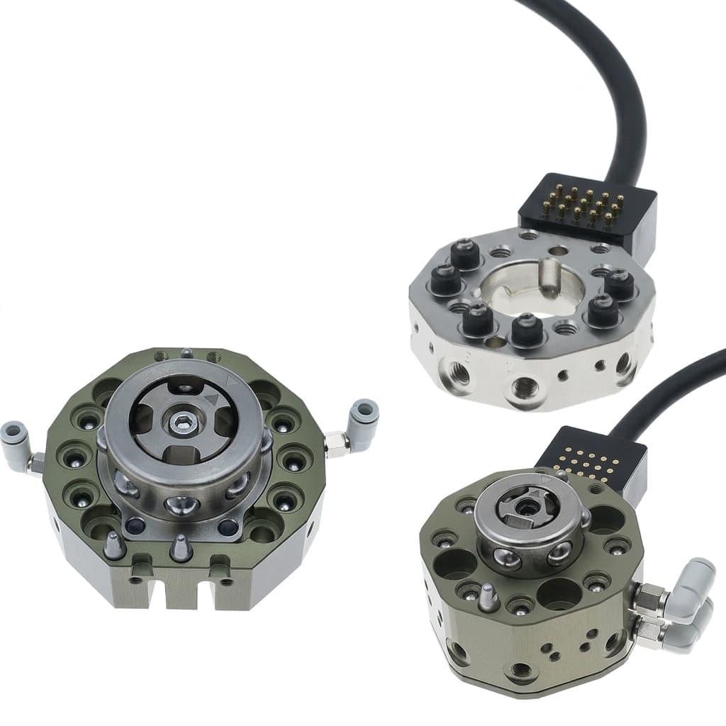 Robot quick changer adapter hardware for EOAT service planning