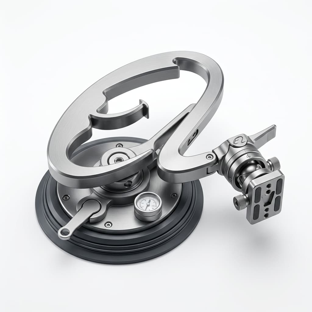 Machined suction cup mount for pneumatic EOAT assembly