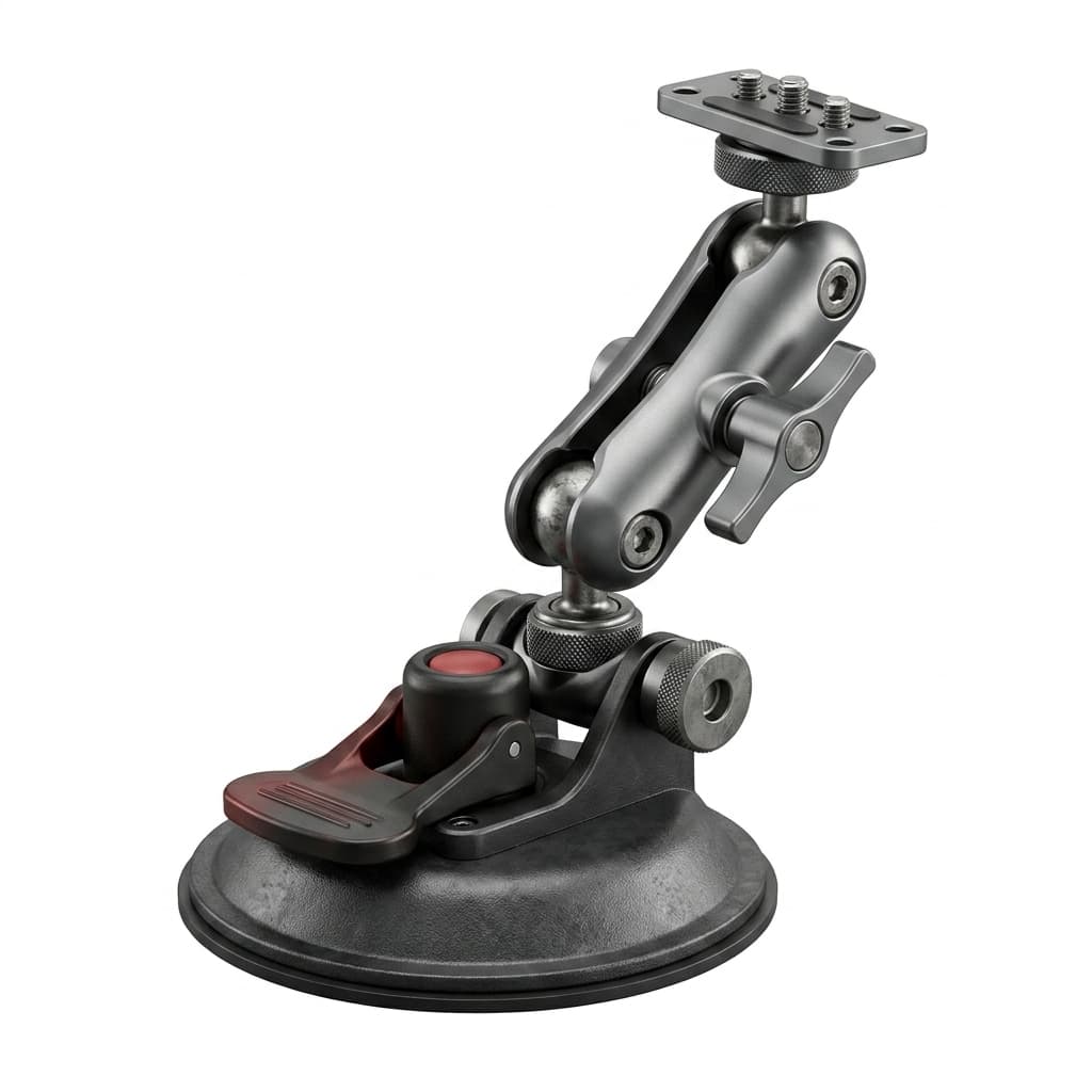 Compact suction cup mount for electronics handling EOAT